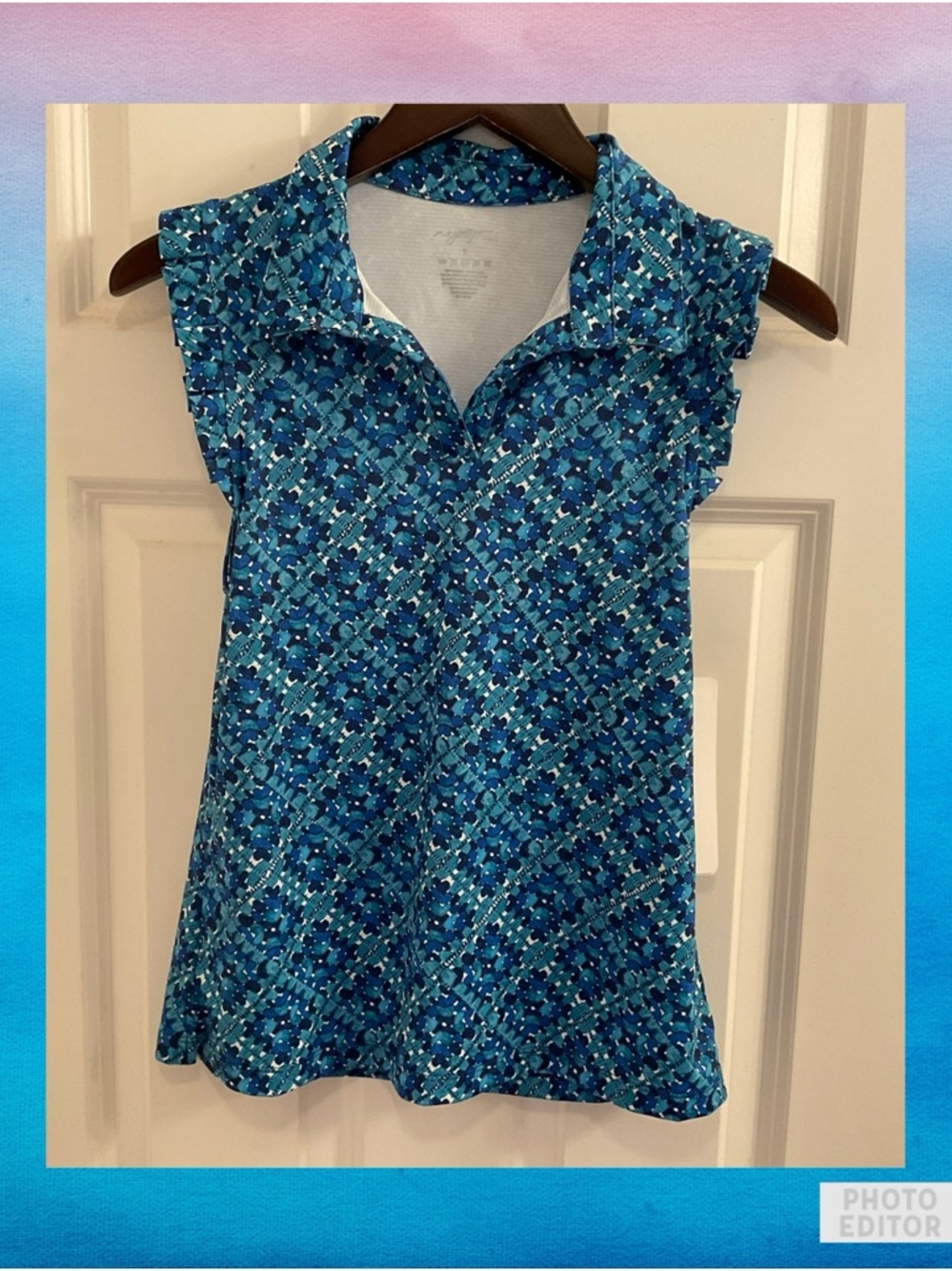Gottex Golf and Tennis Sleeveless Top - NWT - Small - Blue Tile